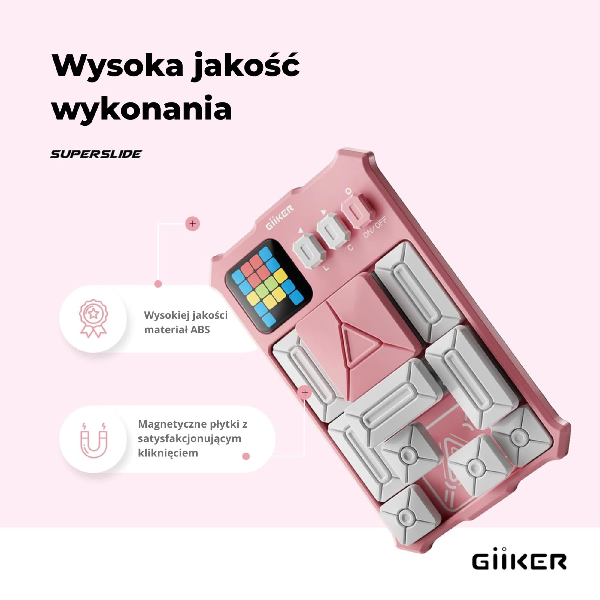 GiiKER Super Slide Puzzle Games, oryginalne puzzle 500+ wyzwań łamigłówka, zabawki dla dzieci i nastolatków, gry podróżne, prezenty urodzinowe dla chłopców i dziewcząt, zajęcia na podróże samochodowe