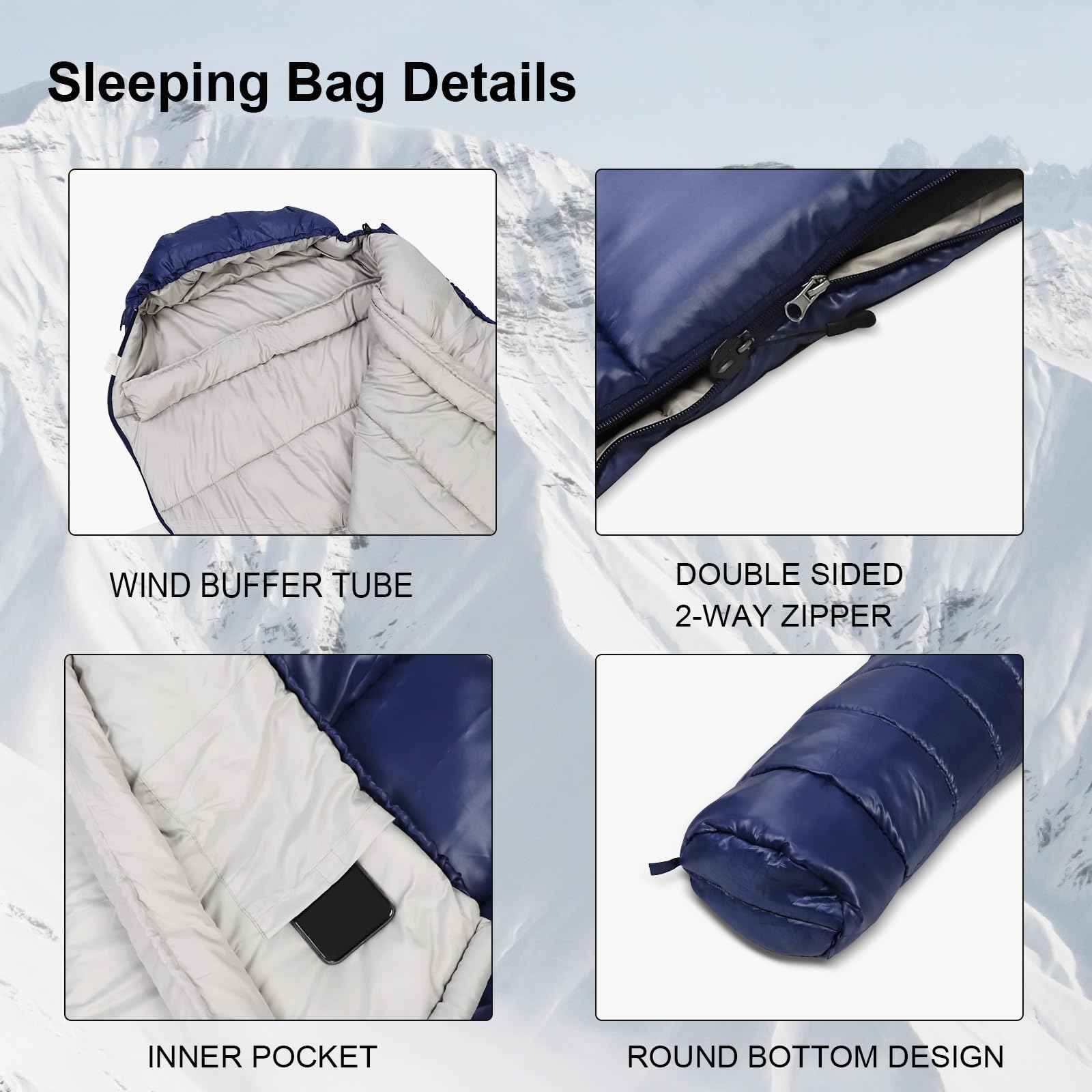 schlafsack 0 grad leicht Northroad Leichte Schlafsäcke für Erwachsene, kaltes Wetter, Grad, wasserdicht, Rucksackreisen, Camping, für Erwachsene, kompakter Okuma Coldwater 
