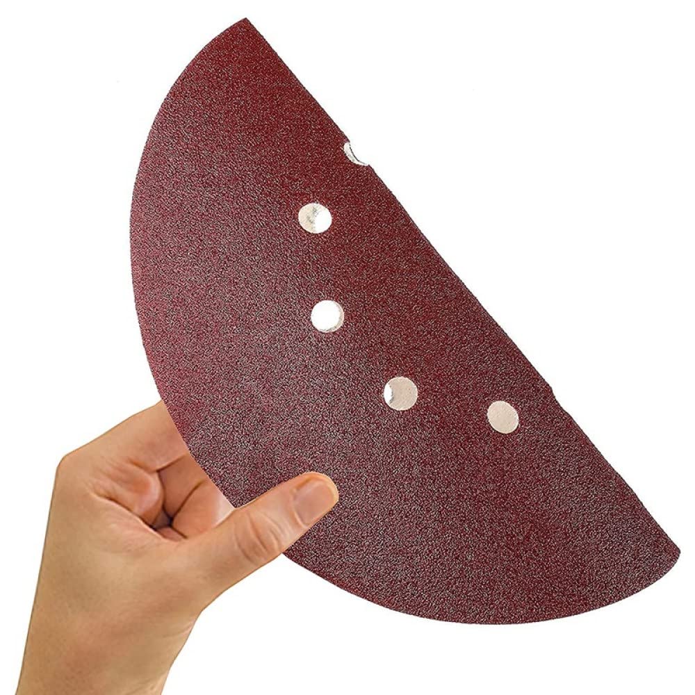 Discos de lijado de 225 mm, 25 almohadillas de papel de lija redondas de 10 orificios de grano P120, para lijadora de paneles de yeso, lijadora de cuello largo, jirafa de lijado, verde militar