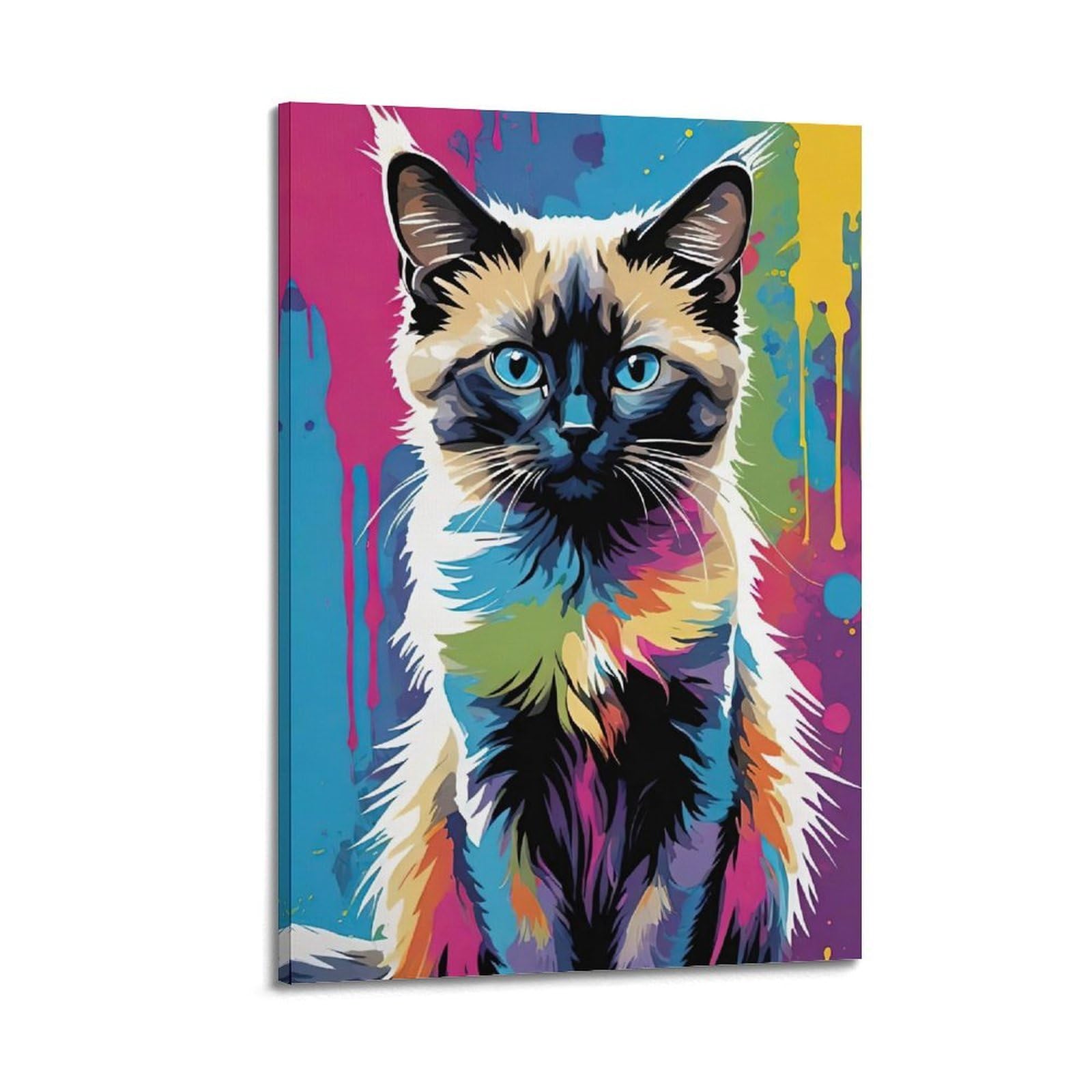 ZSZWHJ Animal Poster Cute Kitten Poster Decorative Painting Canvas Wall Posters And Art Picture Print Modern Family Bedroom Decor Posters 24x36inch(60x90cm)