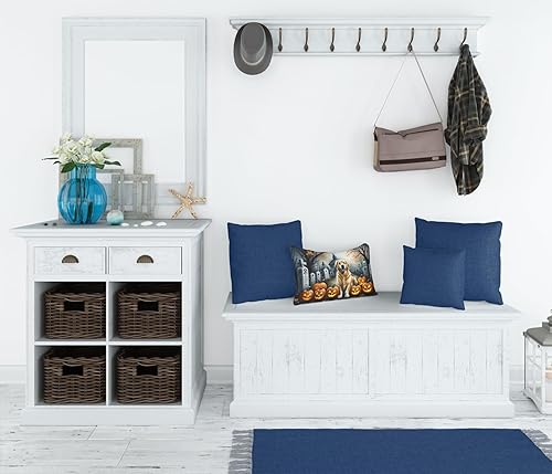 Miniatura 3 de Caroline's Treasures DAC2042PW1216 Golden Retriever - Almohada decorativa de tela espeluznante de Halloween, lavable a máquina, almohada decorativa