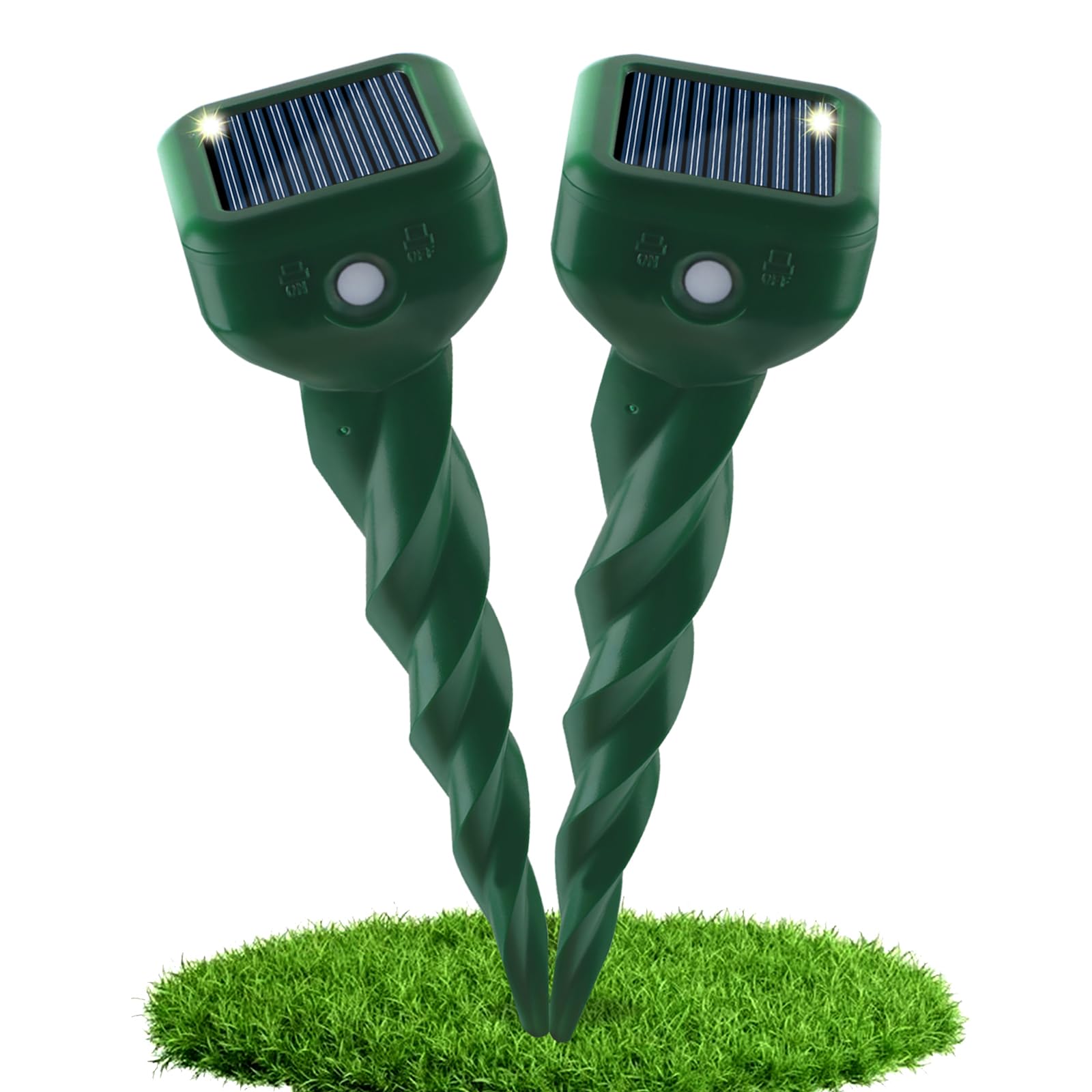TEPENAR Juego de 2 repelentes de topos por ultrasonidos contra topos, ratones, serpientes, marmotas (IP65 impermeable) para jardín, césped, patio