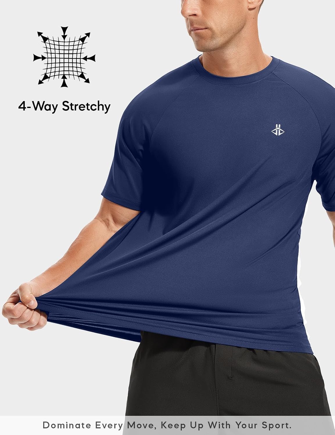 ASPO Men's Workout Gym Shirts Dry Fit Running T-Shirts Athletic Short Sleeve UPF 50+ Top for Hiking Tennis