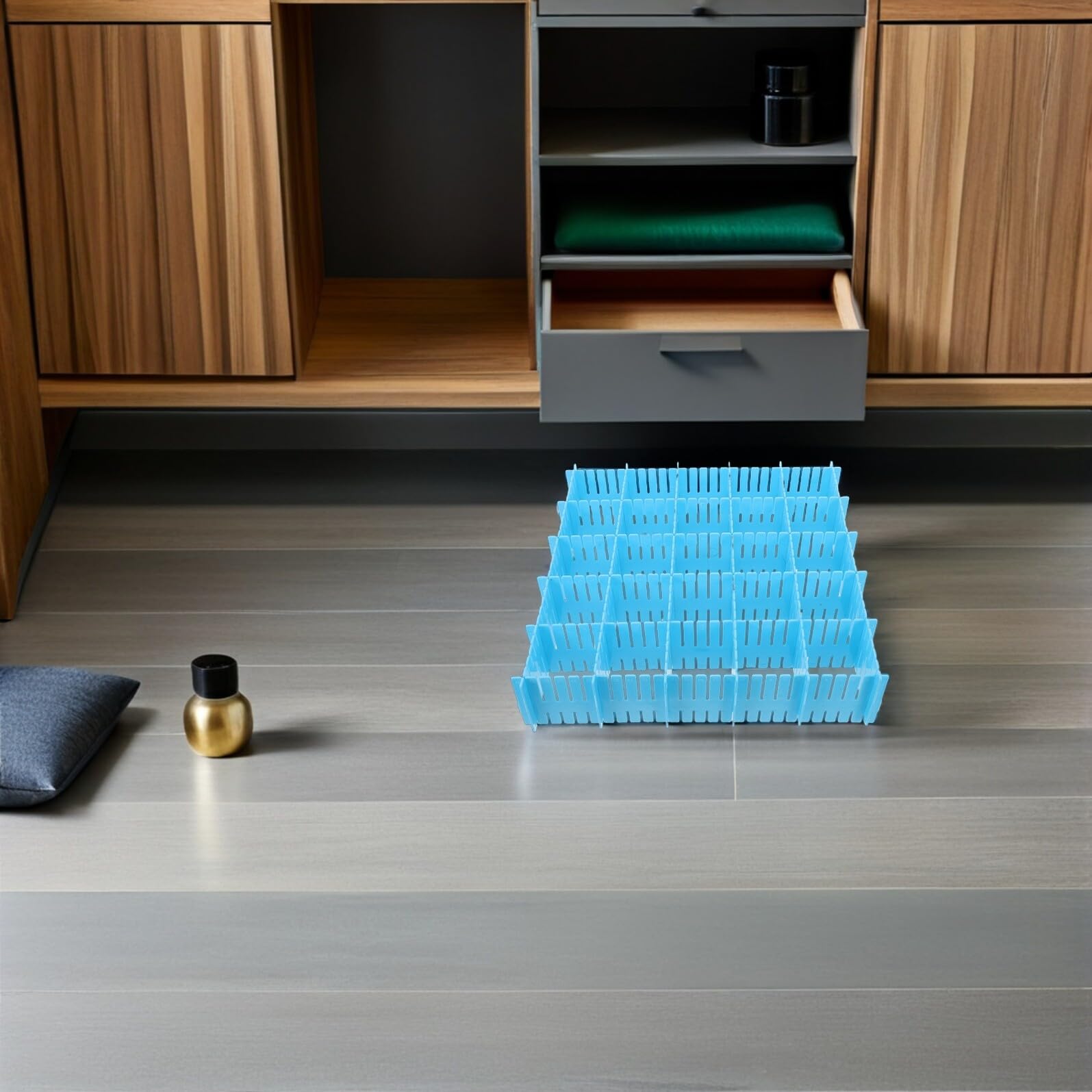 Sosoport Divisori Regolabili in Plastica per Cassetti da 24 Pezzi, Organizer Fai da Te per Cucina, Camera da Letto e Ufficio, Separatori Modulari per Vestiti, Posate e Accessori