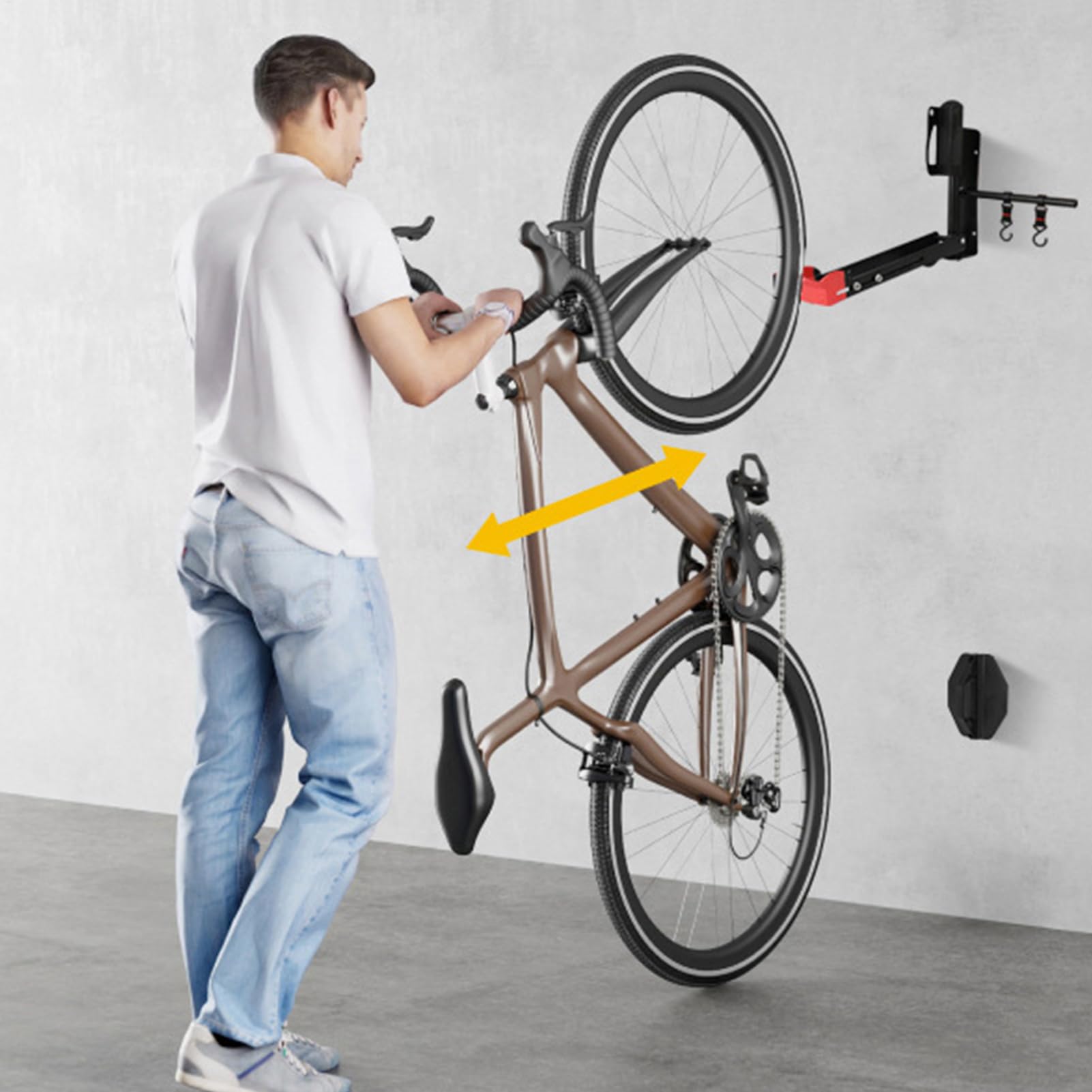 Supporto Per Bicicletta Da Parete Supporto Per Bicicletta Ad Alta | Supporto Per Bici Pieghevole A Parete Per Ciclismo Riparazione Manutenzione Sport Ciclistici Casa Garage