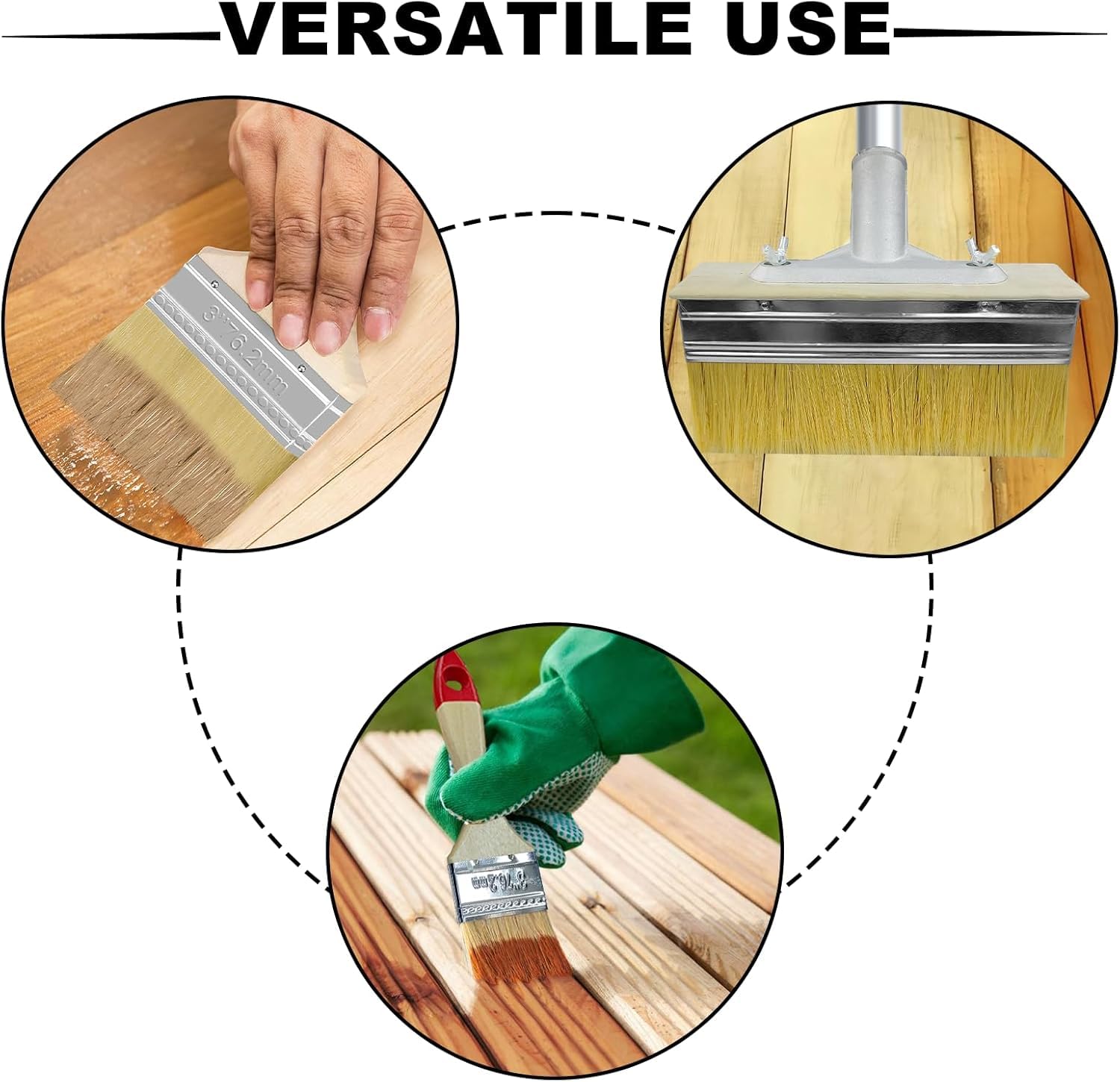 Deck Stain Brush Set - 7" Brush + 60" Pole -7