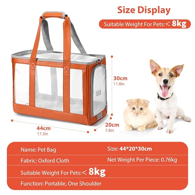 Foto 3 de 6 de PETCUTE Transportín Gato Pequeño,Bolsa Transporte Mascotas con Correa de Seguridad…