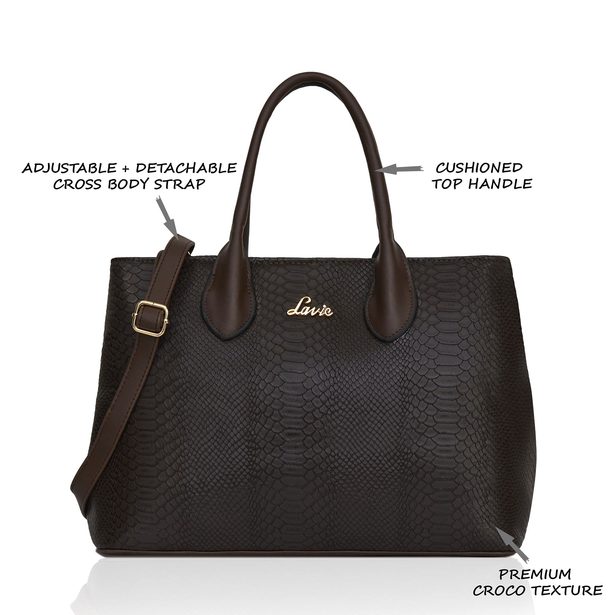 Lavie Women's Ficus Large Satchel Handbag for Women | Satchel Bag for Work | Ladies purse | Stylish Shoulder Bag | Gift For Women 1