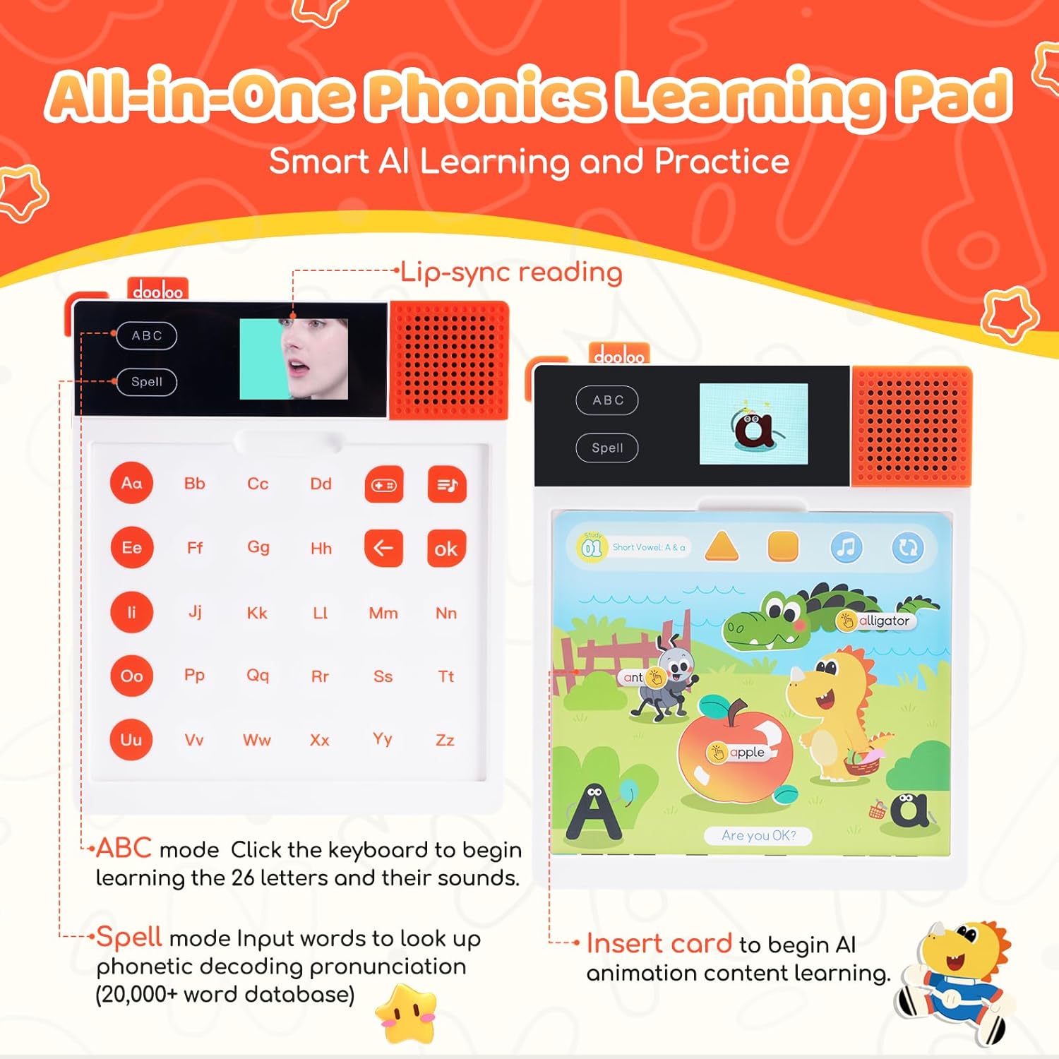 Learn to Read & Spell Phonics Pad, Interactive Electronic Learning Pad with 242 Sound Pages Card , Fun Learning Activities for Kids 3-10 Years Old - Image 2