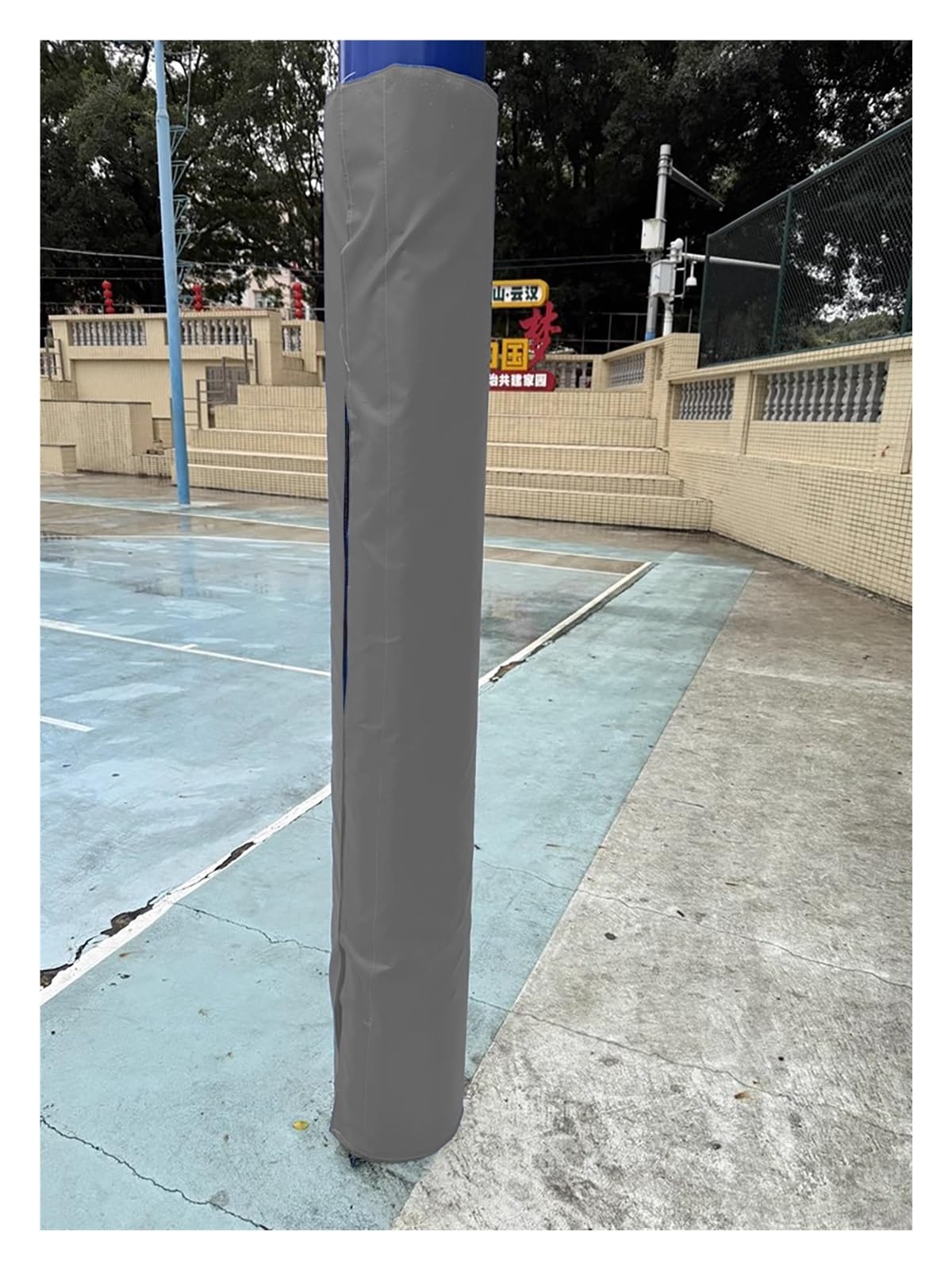 Yllffll Grey Playground/Garage/Basement Pole Padding Wrap Around, Portbale Reusable Waterproof Round Posts Pad(2" 3" 4" 5" 6" 7" 8" Id) For Metal/Wood/Concrete/Cement Post Colum(Gray,Dia 229Mm (9In))