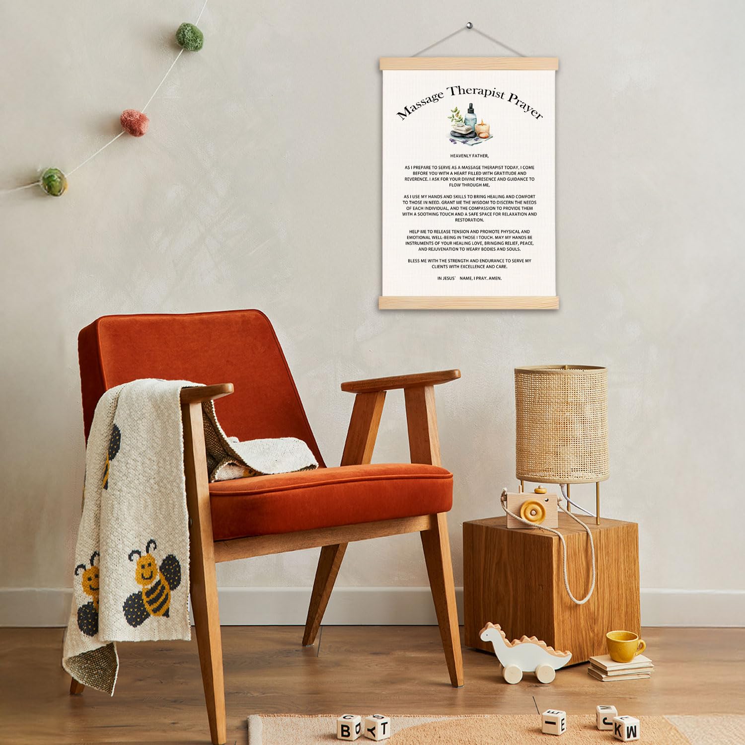 pouep Massage Therapistr Prayer Wooden Poster Hanger Frame 12.5x17 Inch,Appreciation Gift For Massage Therapistrs,Massage Therapistr Gifts,Massage Therapistr Gifts For Woman