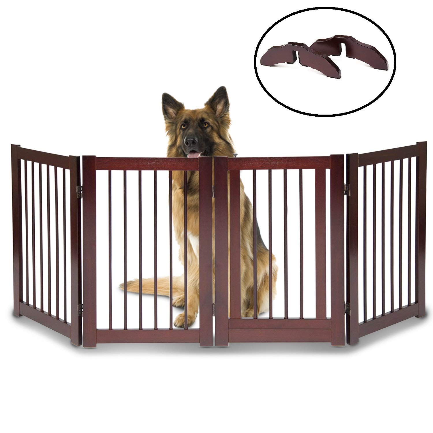Buy Wooden Free Standing Pet Gate with Door Freestanding Dog Gates