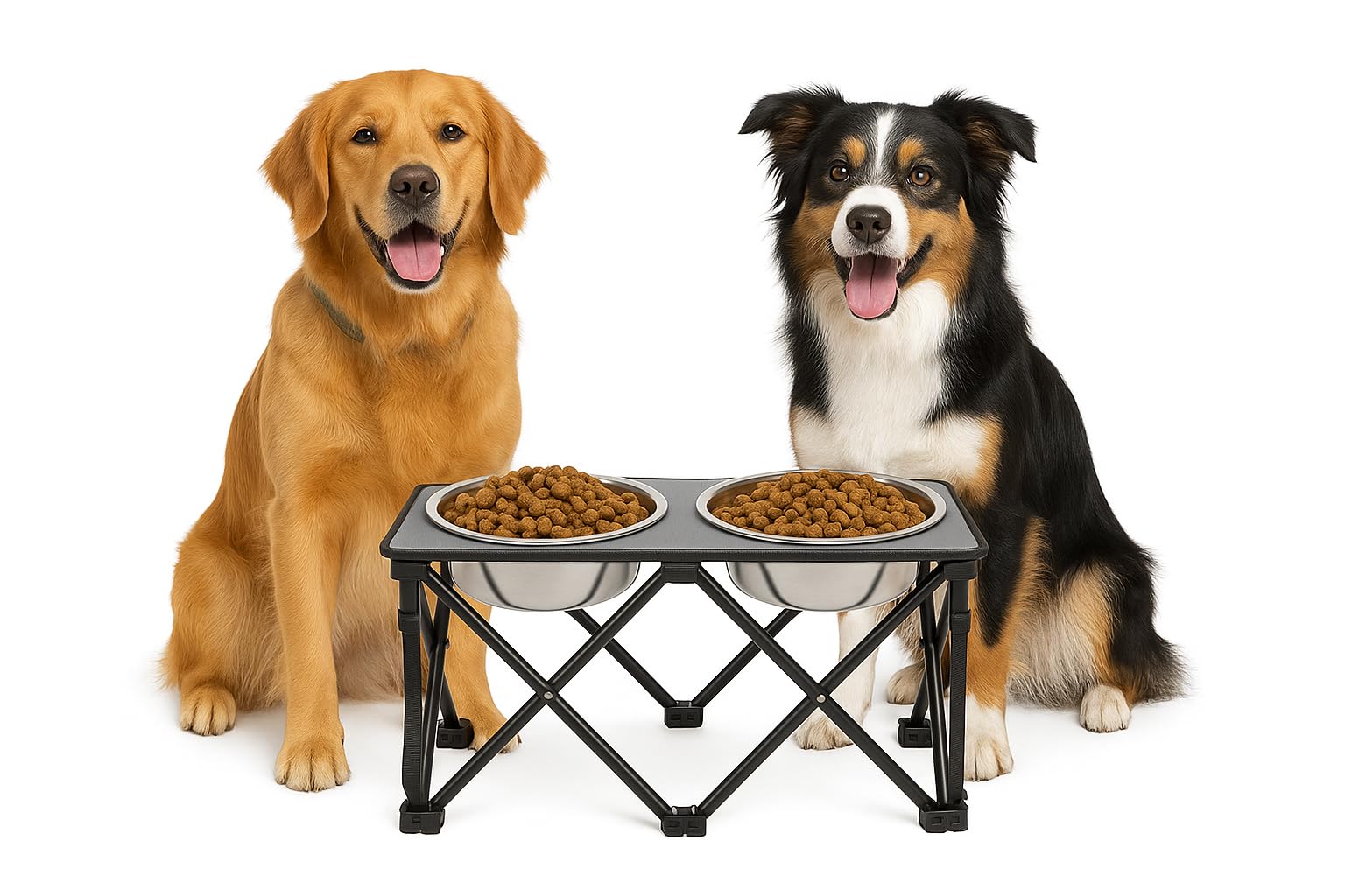 Paw-er Play Foldable Camping Elevated Dog Bowl Stand – 10