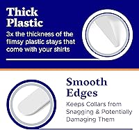 Vista 3 de 100 estancias de plástico para camisas de vestir para hombre, insertos de cuello de camisa de plástico, estancias de cuello de plástico