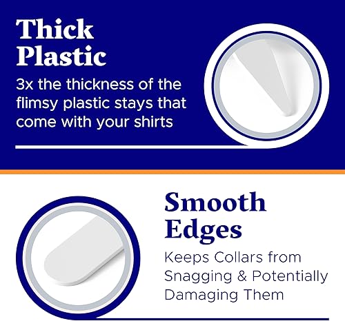 Miniatura 3 de 100 estancias de plástico para camisas de vestir para hombre, insertos de cuello de camisa de plástico, estancias de cuello de plástico para