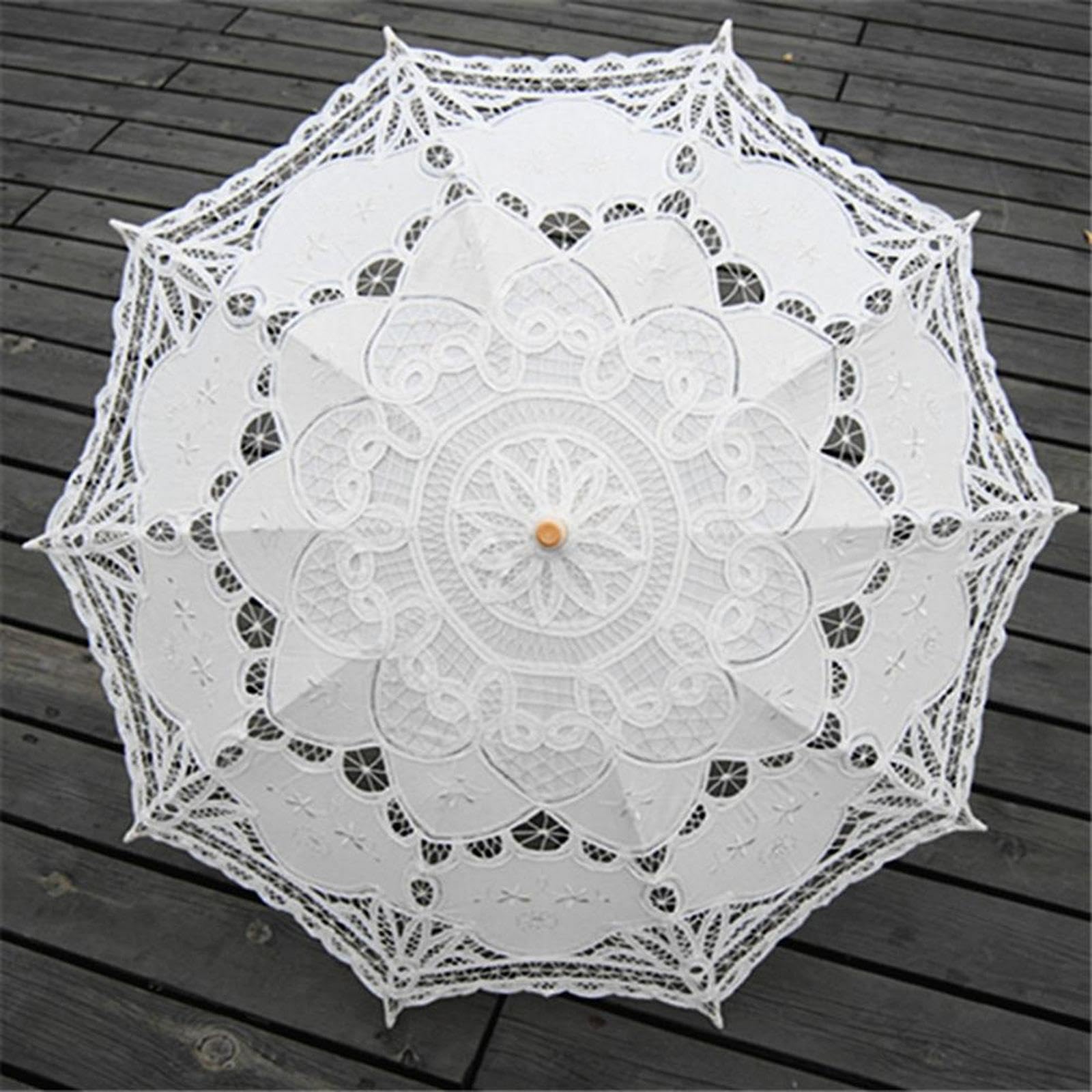 NOGRAX Regenschirm Stickerei Spitze Sonnenschirm Regenschirm Hochzeit Dekoration Foto Prop Vintage Handwerk Spitze Regenschirm Anti-Uv Sonnenschirm