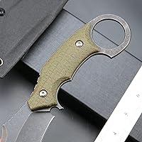 Vista 18 de C1117 Fixed Blade Knife,D2 Steel Blade +G10 Handle Outdoor EDC Survival Claw Knife with Kydex Sheaths(Black)