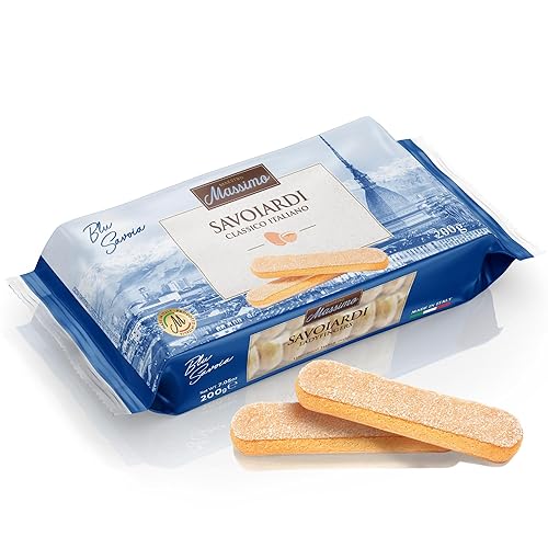 Maestro Massimo Savoiardi Ladyfingers - 7.05 oz (200 gr) - Galletas clásicas italianas de mariquita para tiramisú, postre y panadería, paquete de 1