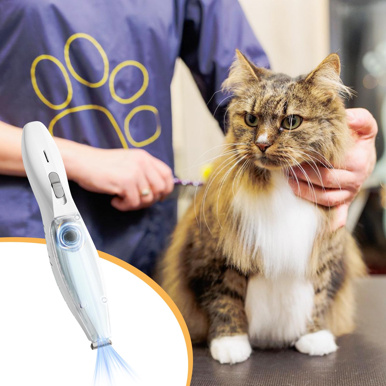 Tondeuse pour pattes de chien, tondeuse à pattes de chien, avec aspirateur, rechargeable et étanche, pour chiens, chats, pattes, visage, oreilles