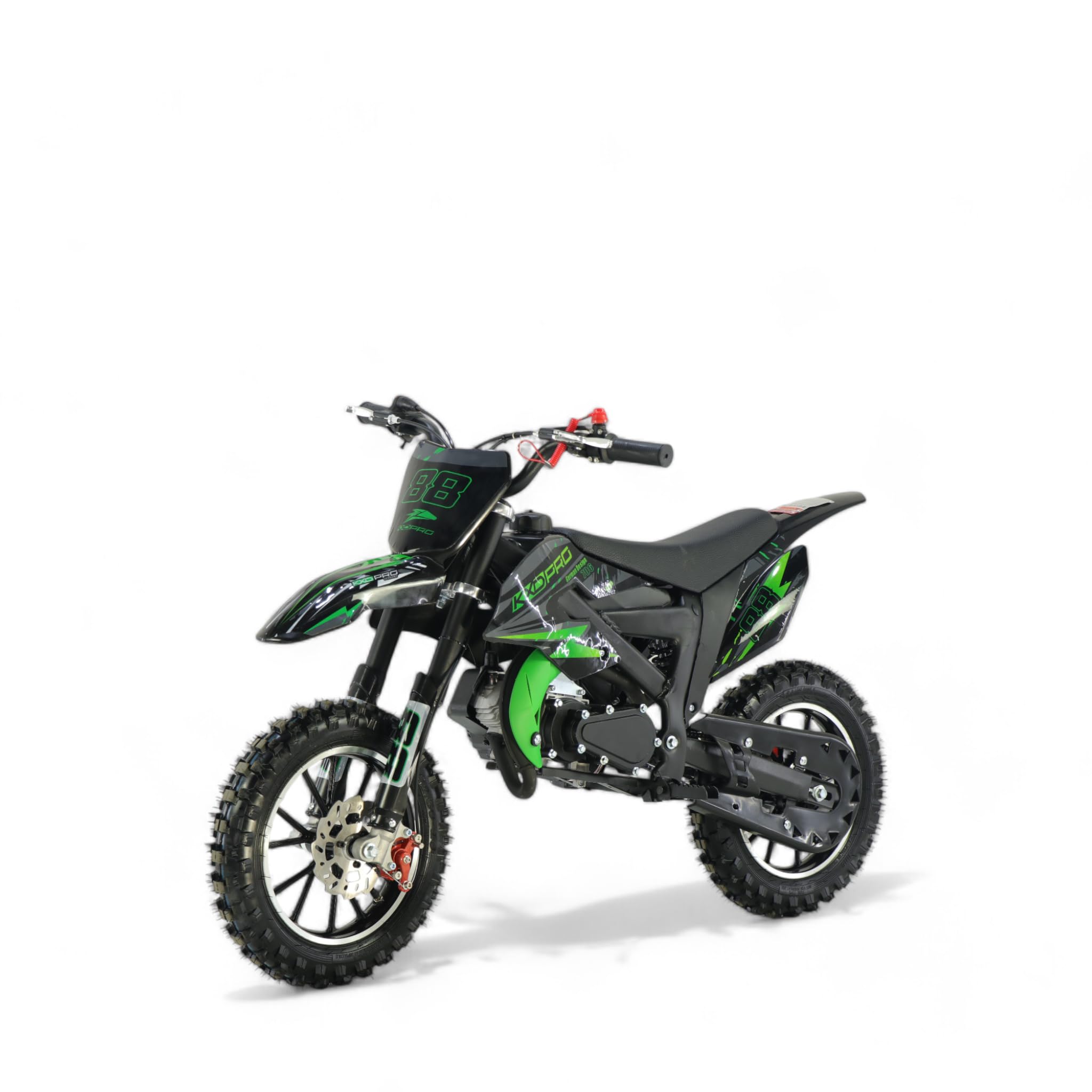 KXD 706/708 Blitzer 49cc Bambino 2 Tempi 45km/h Dirt Bike CrossBike Pitbike Pocket Kids Cross Motor Bike Moto Veicolo bambini (verde, KXD 706A 49ccm 2T)