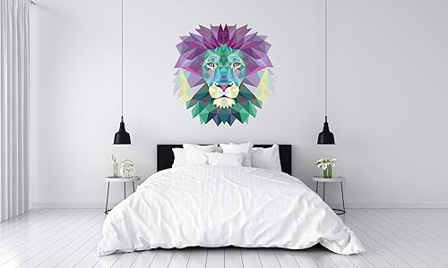 Calcomanía de pared de arte de león, calcomanía de animal de león, tema de serie animal, decoración de pared de león, calcomanía de pared para