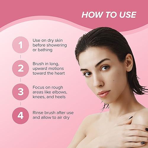 Miniatura 5 de Skin Gym Cepillo de cuerpo seco Exfoliating Bath Scrubber con cerdas suaves y rígidas para tratamiento de celulitis, drenaje linfático y mejora de