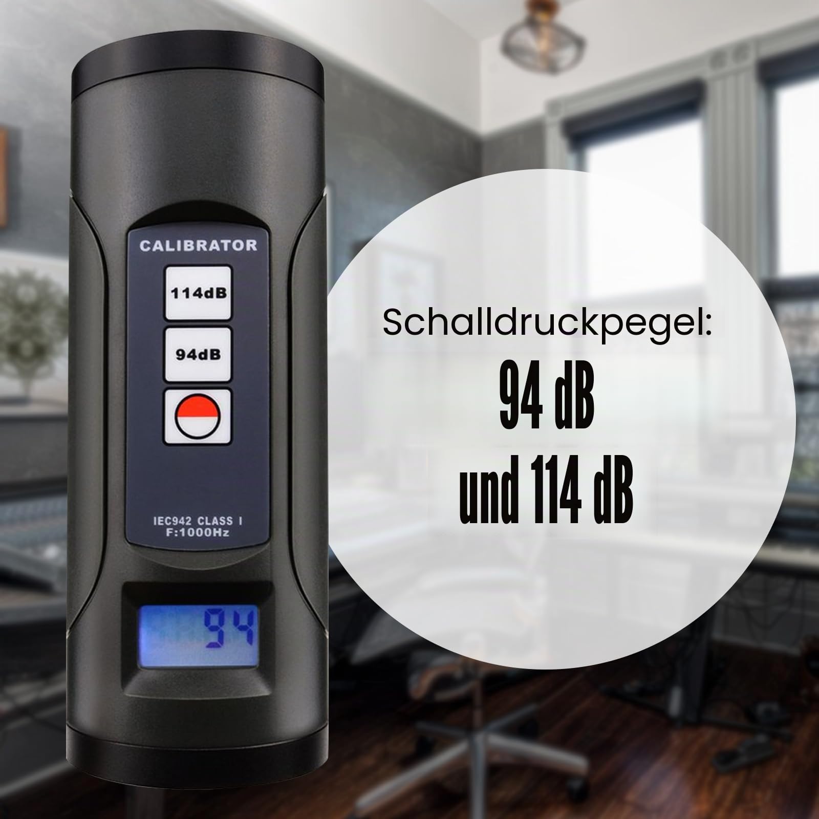 Digital Sound Level Meter Kalibrator 94db & 114db Für 1/2" Und 1" Zoll Mikrofon Geräusche Decibel Kalibrierwerkzeug