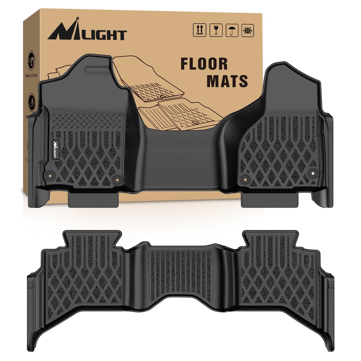 Nilight TPE Floor Mats for Dodge Ram 1500 Quad Cab