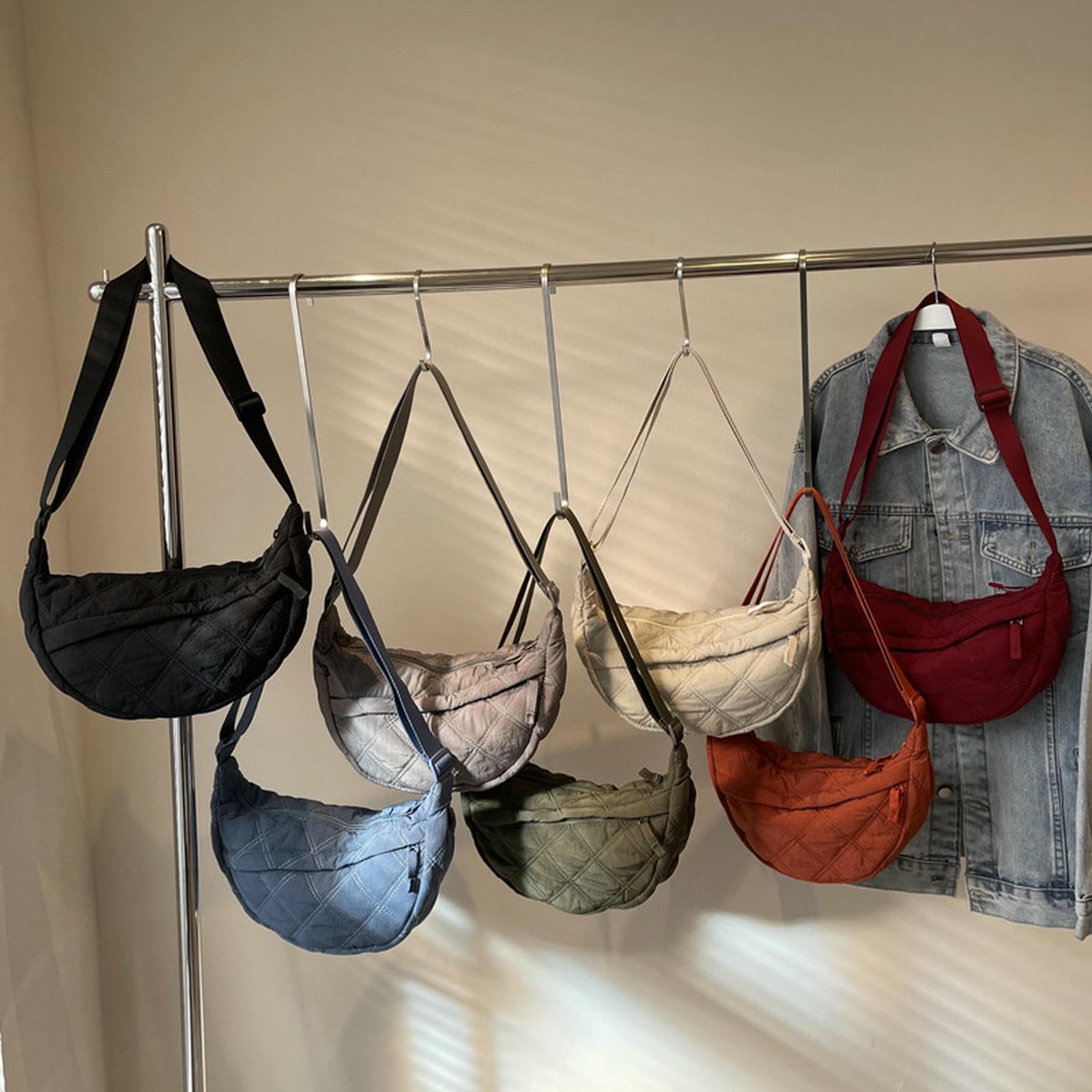 Damentaschen Nylon-umhängetasche, Damen-one-Shoulder-Einkaufstasche, Handtasche, Lässige One-Shoulder-Tasche, Knödeltasche-blau