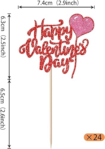 Miniatura 279 de Rsstarxi 36 Pack Happy Valentine's Day Cupcake Toppers Glitter Cupid Love Heart Lip Kiss Me Be Mine Cupcake Picks for Valentine's Day Theme Wedding