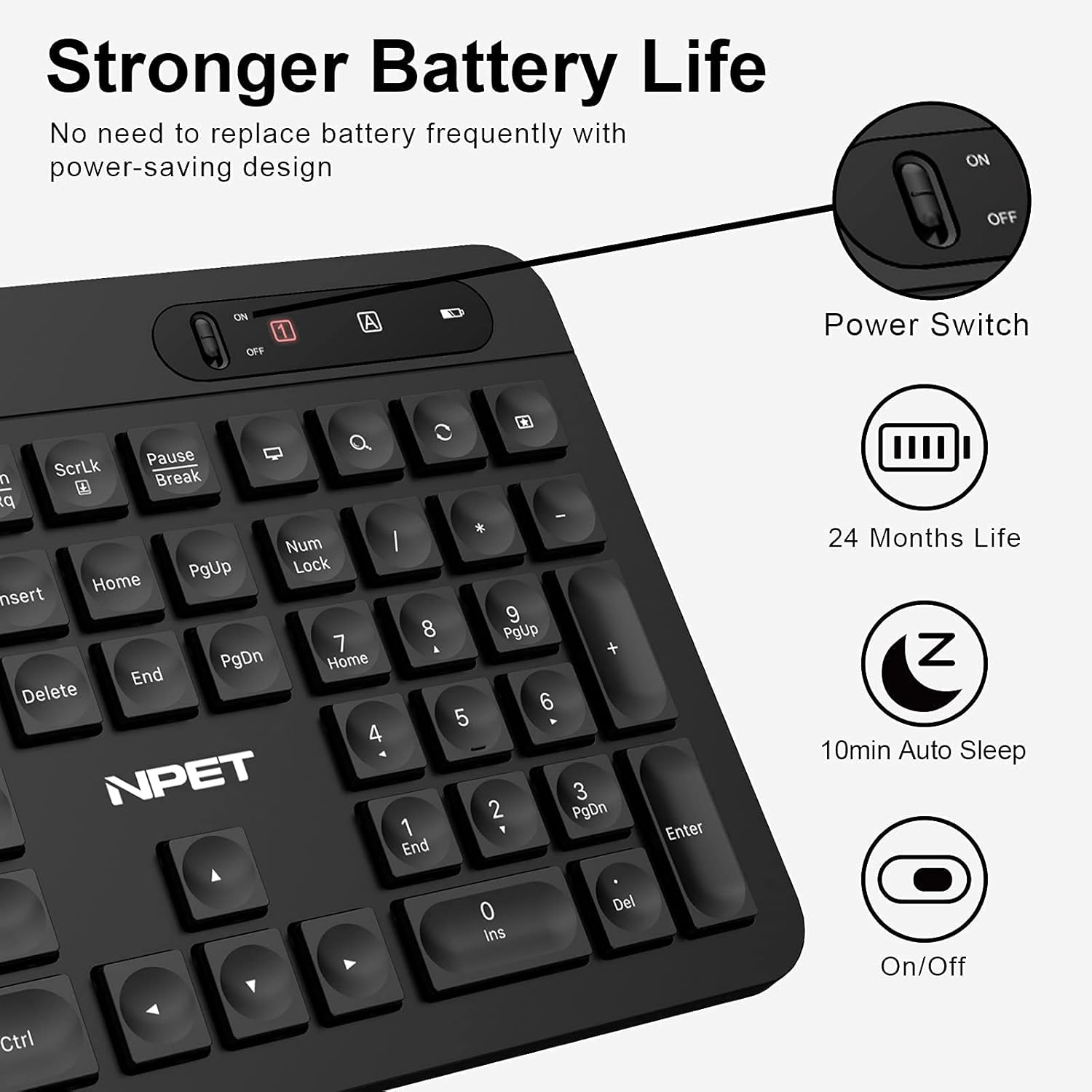 NPET WK20 Wireless Keyboard with USB receiver
