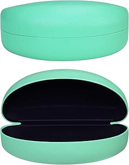 Hard Shell Sunglasses Case,PU Leather Classic Large Glasses Case for Women Men Lady