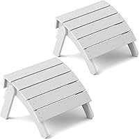Vista 11 de YEFU Adirondack - Otomana para patio, reposapiés Adirondack, reposapiés plegable Adirondack para exteriores, porche, patio trasero, jardín, fogatas