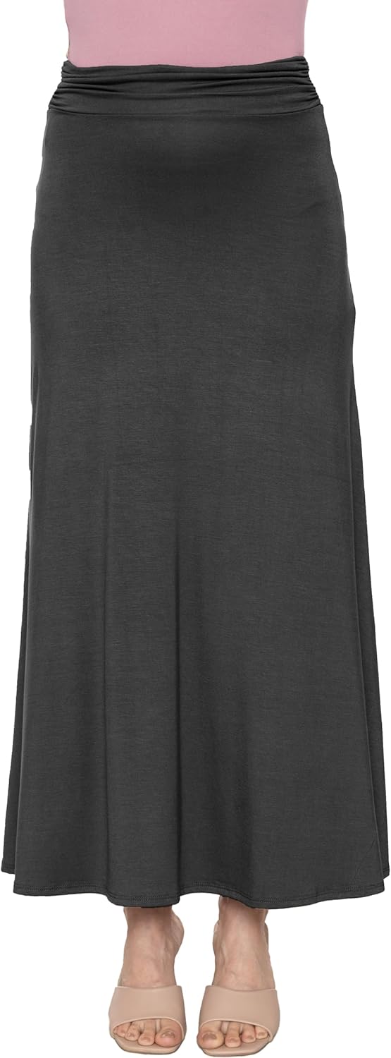 STRETCH IS COMFORT Women's & Plus Size Knee and Ankle Length Ruched Waist Flowy Skirt | Soft & Lightweight | Sizes S - 5X