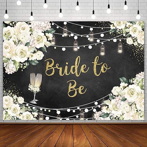 Telón de fondo floral blanco de 8 x 6 pies, decoración de fiesta de despedida de soltera, suministros para parejas, boda, señorita a señora,