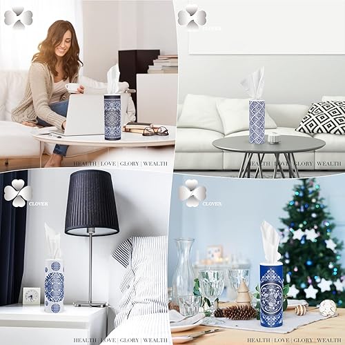 Miniatura 6 de Caja redonda de pañuelos enlatados para automóvil, ajuste perfecto, soporte para vasos, pañuelos faciales, toalla facial de tubo cilíndrico, 4