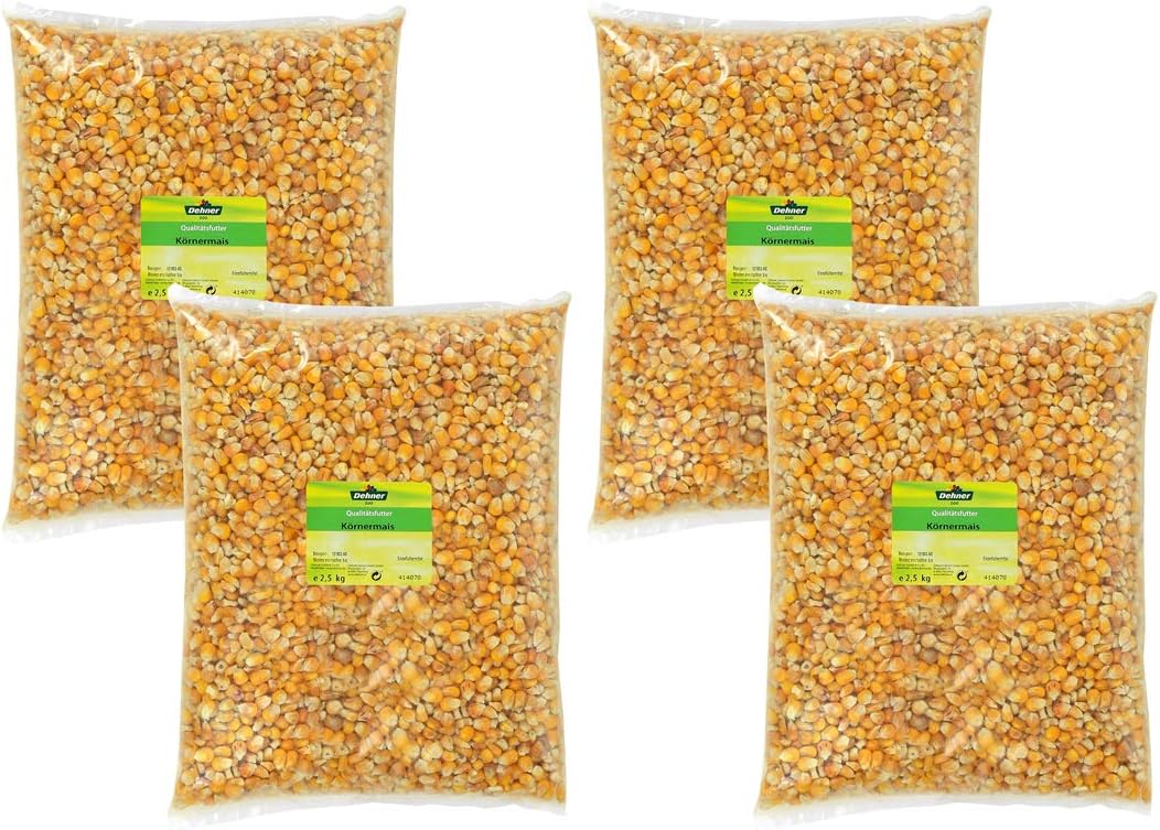 Dehner Hühner-, Vogel- und Nagetierfutter, Körnermais, 4 x 2,5 kg (10 kg)