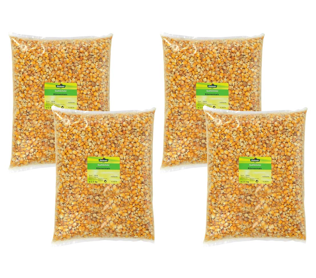 Dehner Nourriture pour Poulets et rongeurs, maïs Grains, 4 x 2,5 kg (10 kg)