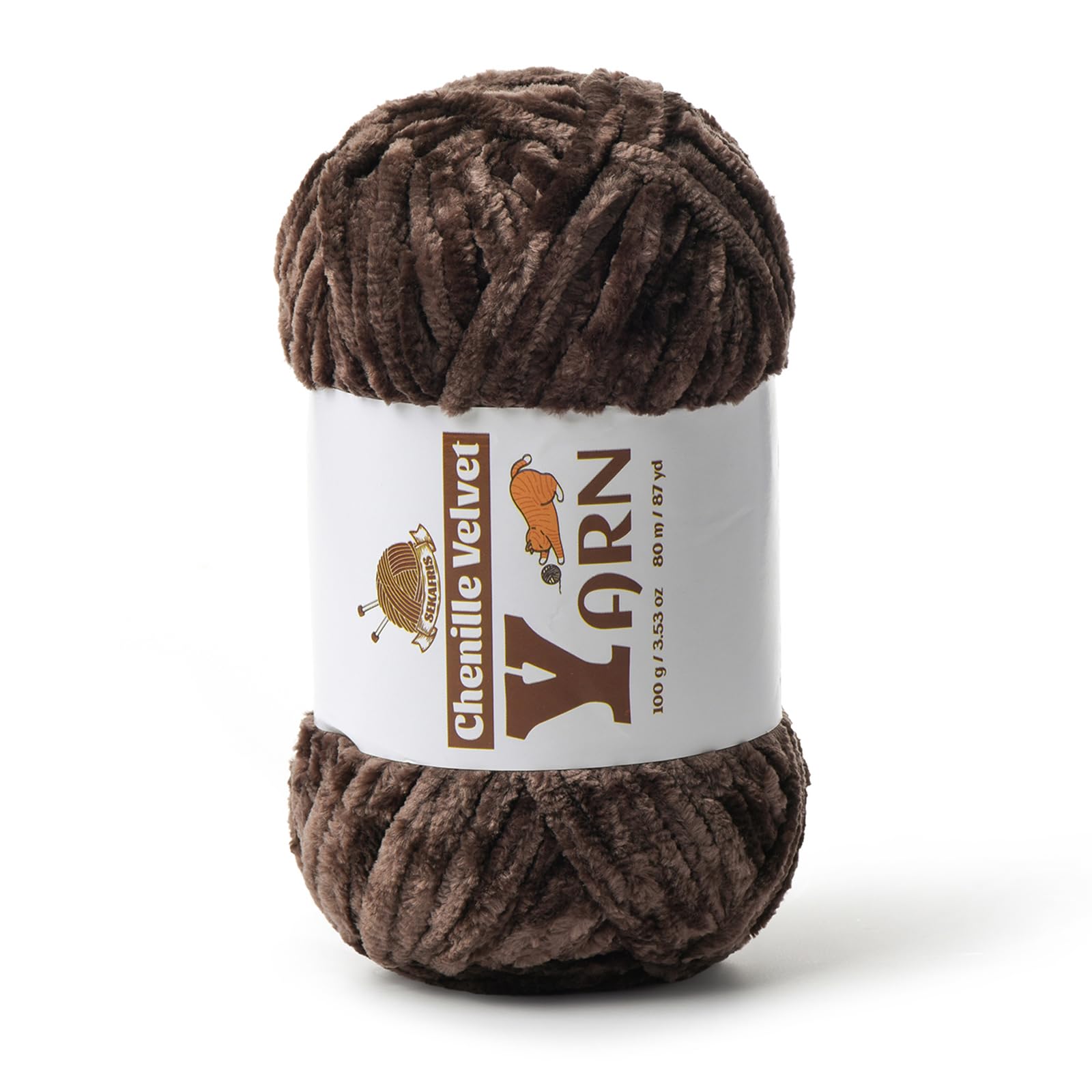 Chenille Crochet Coffee Yarn 1 Pack