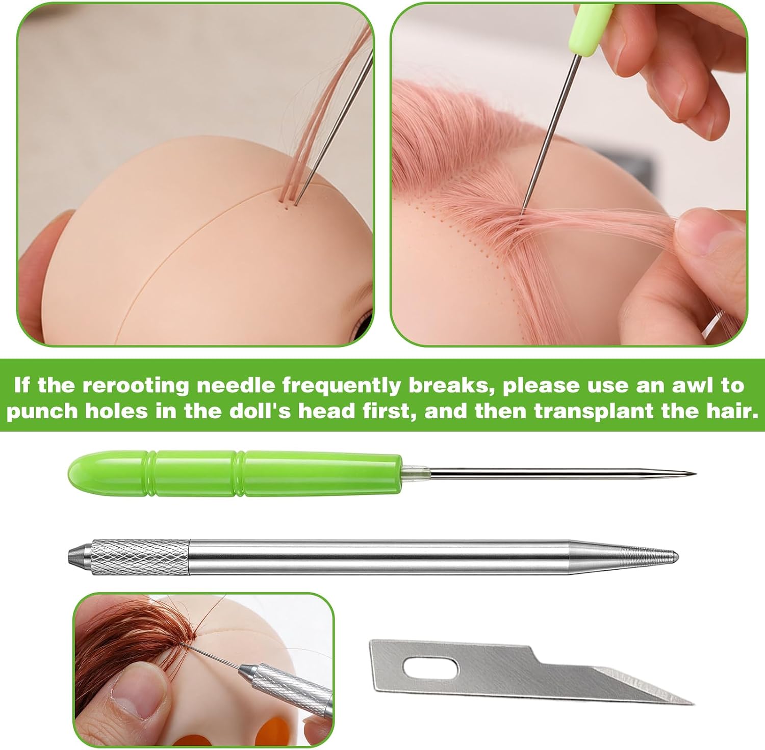 Doll Hair Rerooting Tool Doll Hair Rooting Holders Kit Rooting Needles