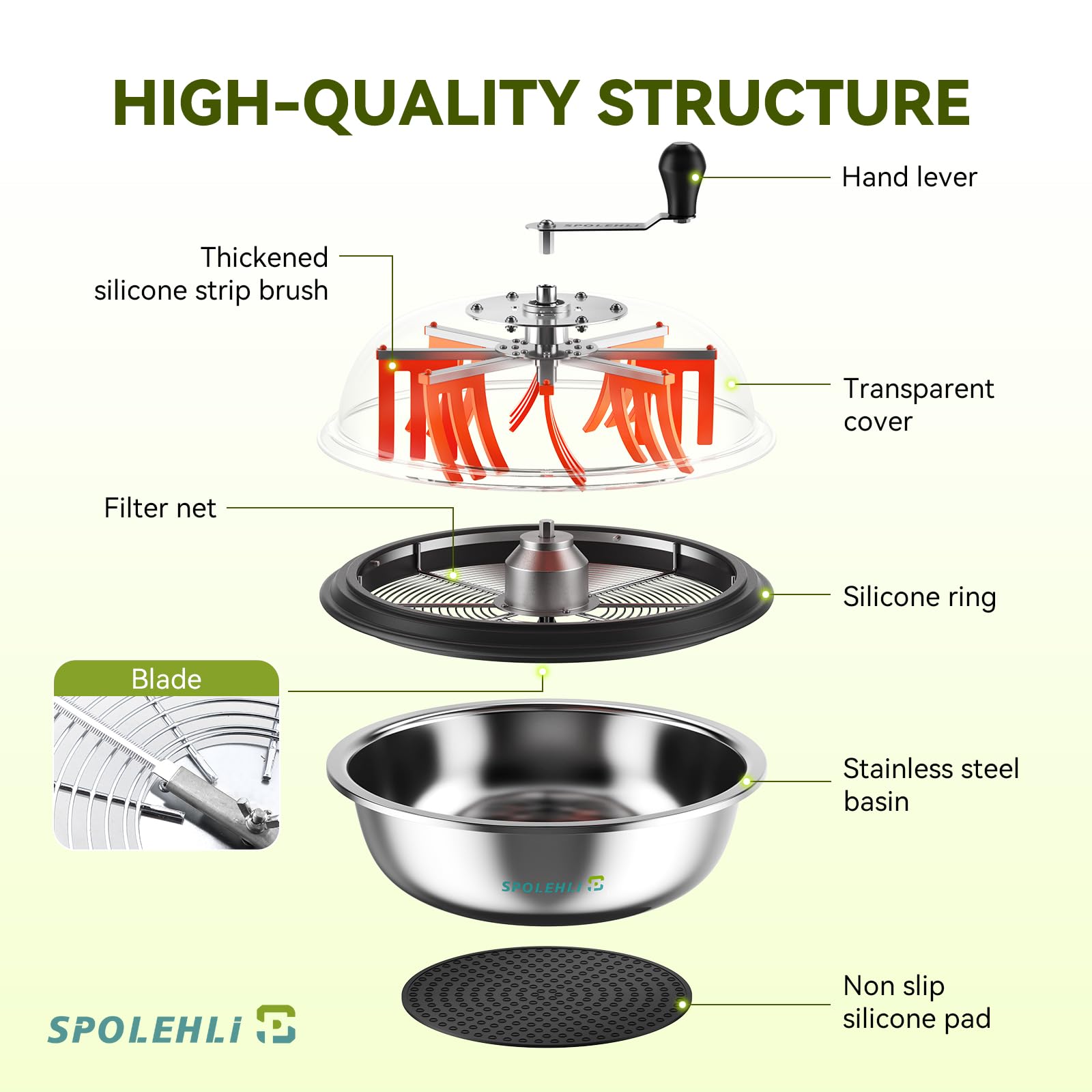 Trimmer manuale Bud Trimmer da 16 pollici, per taglio Twist-Spin con 3 lame in acciaio inox, forbici per potatura e rete di asciugatura per foglie, germogli, fiori