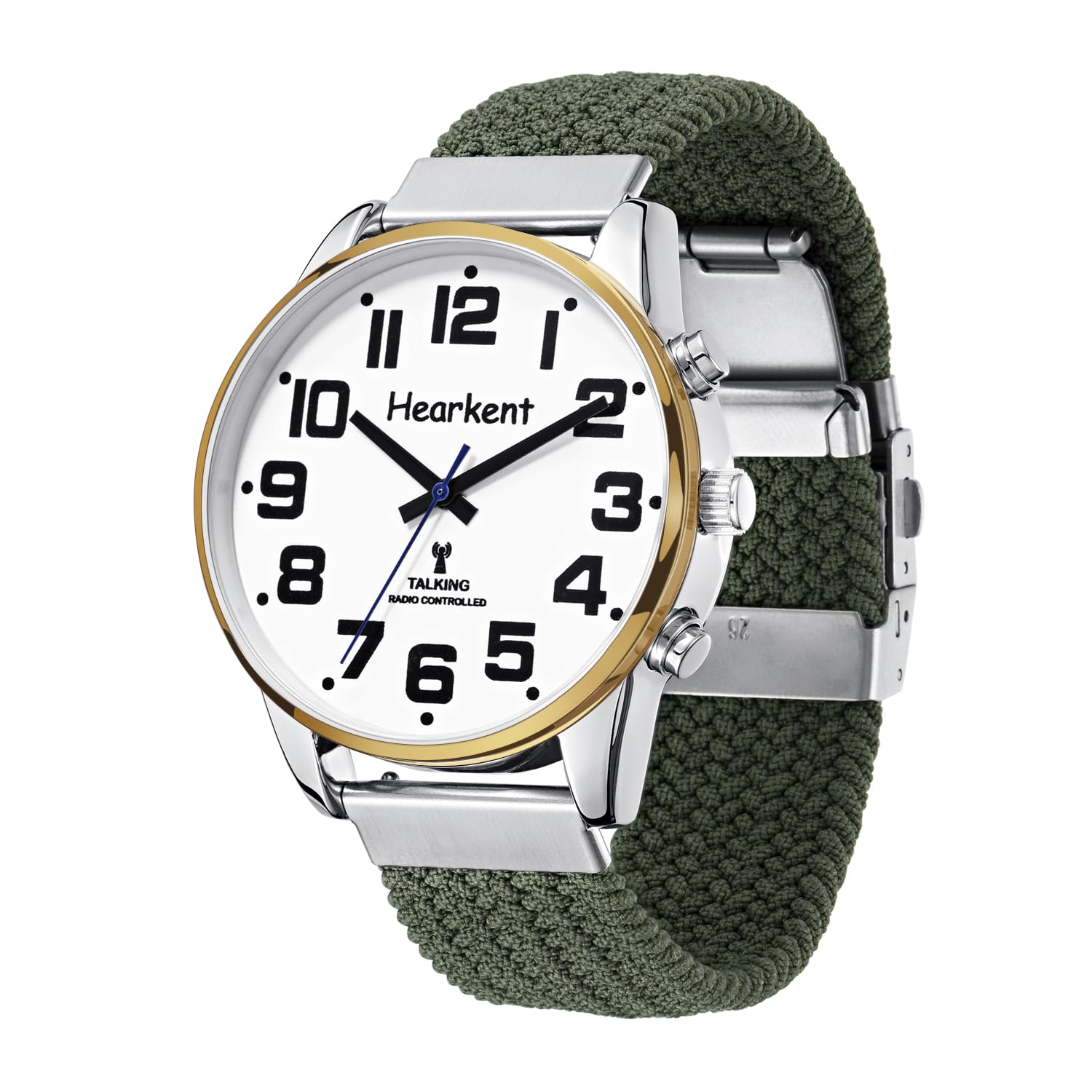 Hearkent Orologio parlante con accento tedesco e numeri grandi, regolazione automatica per ipovedenti, ciechi o anziani, taglia uomo