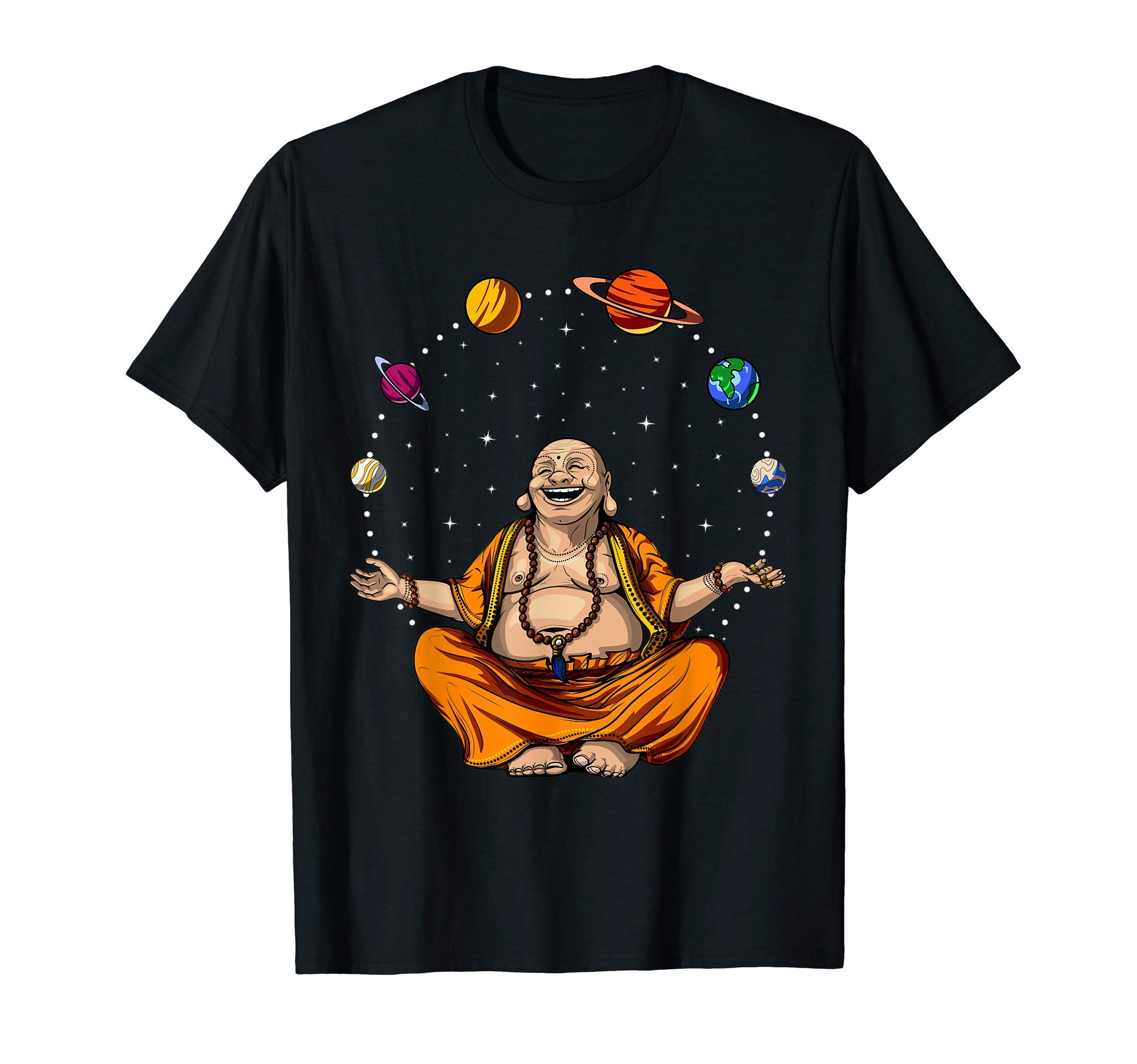 Hippie Fantasy Festival ClothingBuddha Juggling Space Planets Zen Yoga Meditation Spiritual T-Shirt