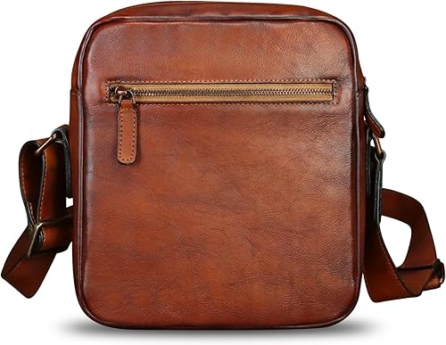 Miniatura 3 de IVTG Bolso de mensajero de cuero genuino para hombre, bolso de hombro cruzado, bolsa de mano de trabajo, bolsa de negocios