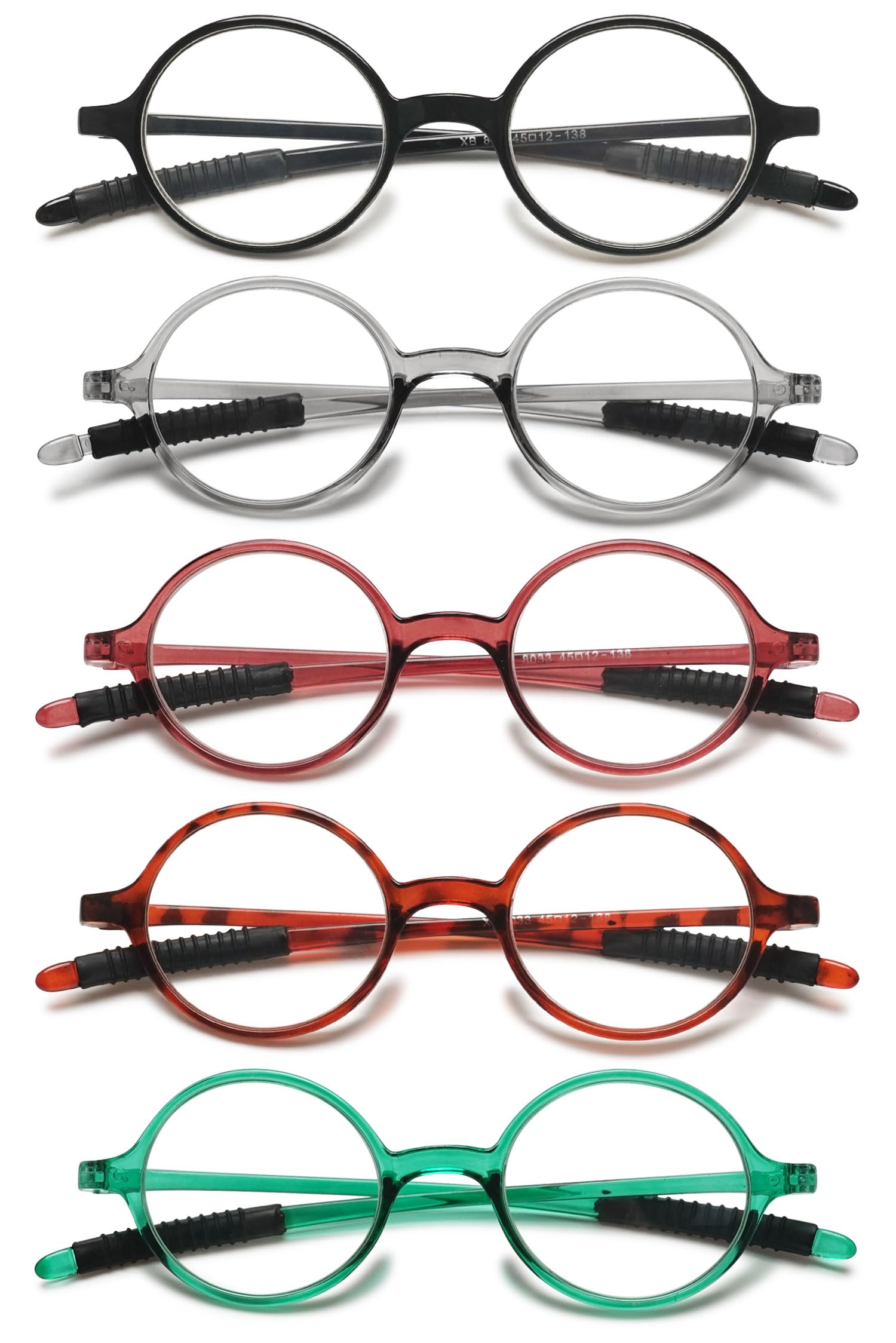VEVESMUNDO Redondo Gafas de Lectura Pequeñas Ligeras Vintage Flexibles Vista Presbicia para Mujer Hombre - 1