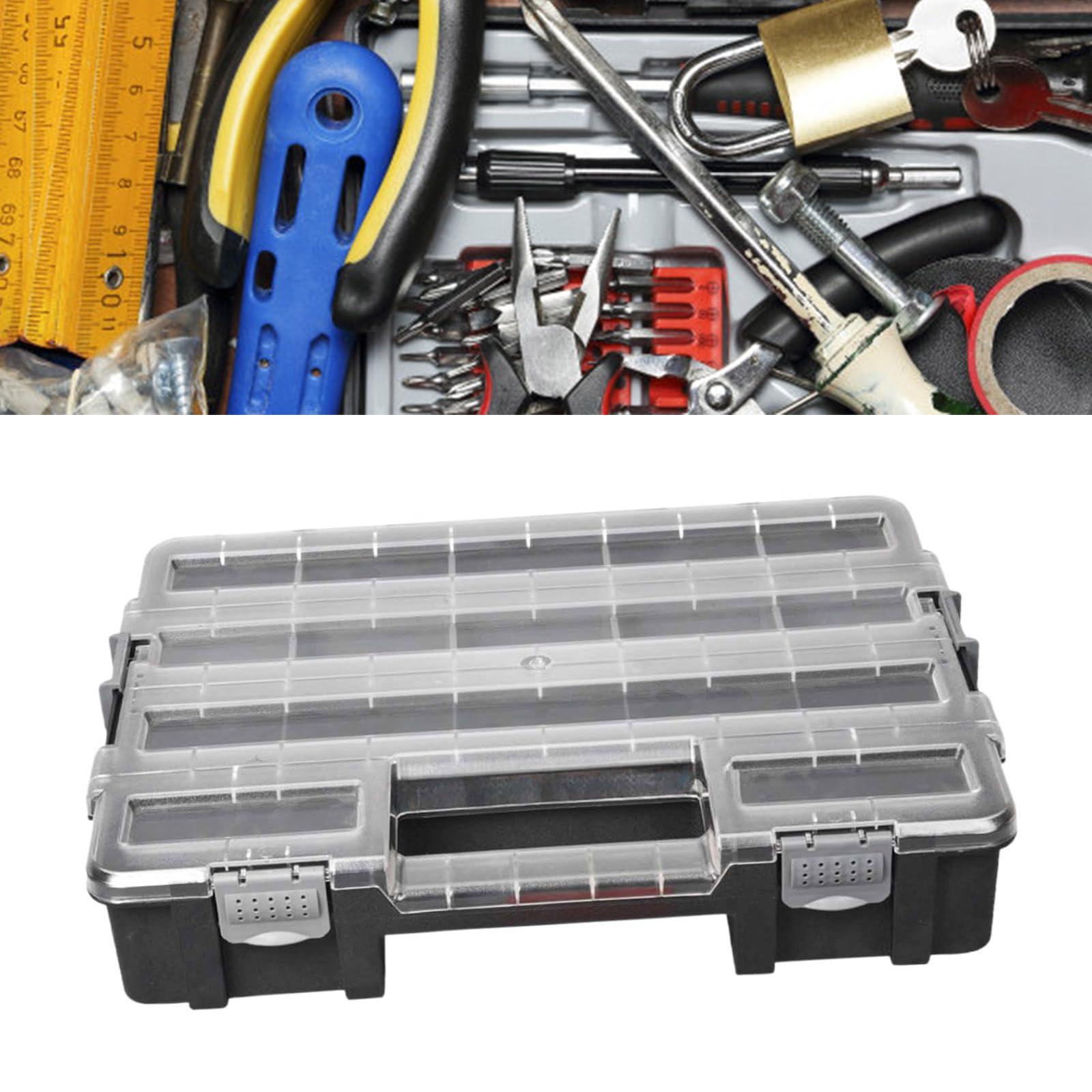 Piccoli pezzi Scatola Organizzazione Con Divisorio Rimovibile Hardware Stoccaggio Con Portatile Per Dadi Viti Viti Strumento Portatile Con Scomparto Regolabile