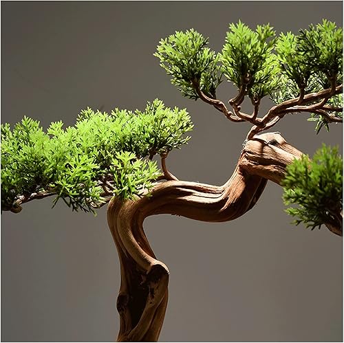 Miniatura 4 de Árbol bonsái artificial, bonsái artificial, árbol de pino de bienvenida, planta en maceta de simulación de 15 pulgadas, bonsái decorativo, oficina,
