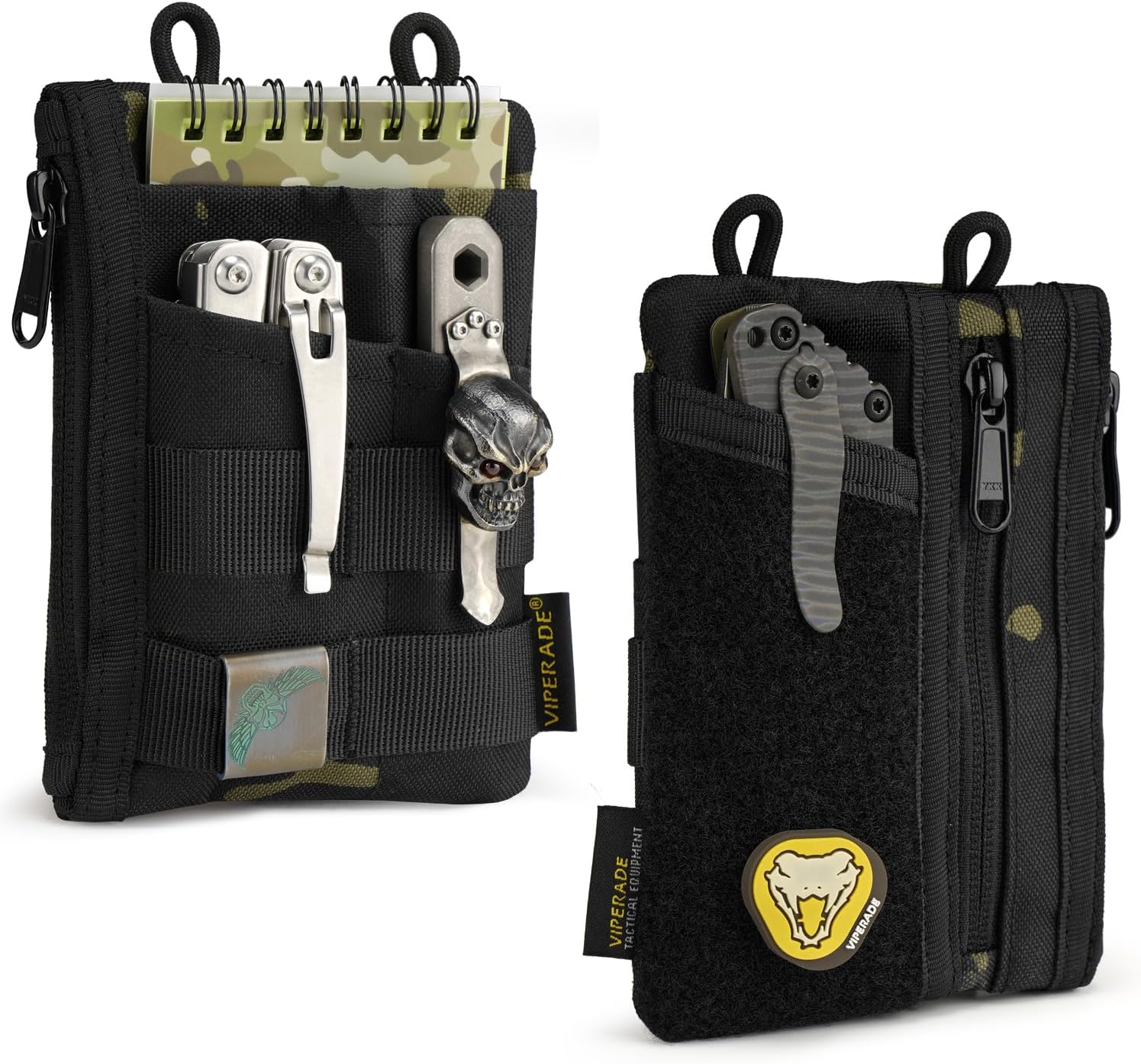 VIPERADE VE18 EDC Pouch, Pocket Organizer for Men, EDC Pocket Organizer, 3 Slots with 2 Zipper Pockets, Multitool Pouch