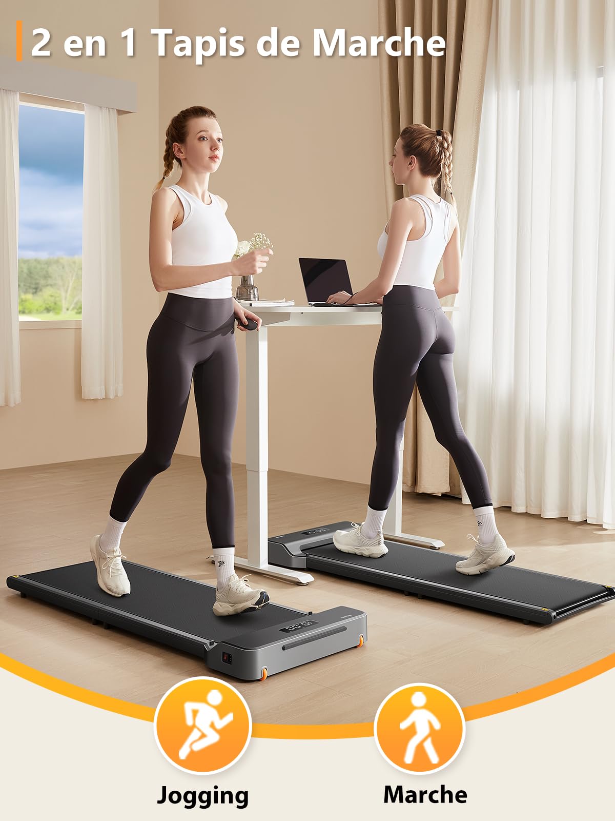WalkingPad Tapis de Marche Pliable Électrique Silencieux 6 km/h avec Télécommande