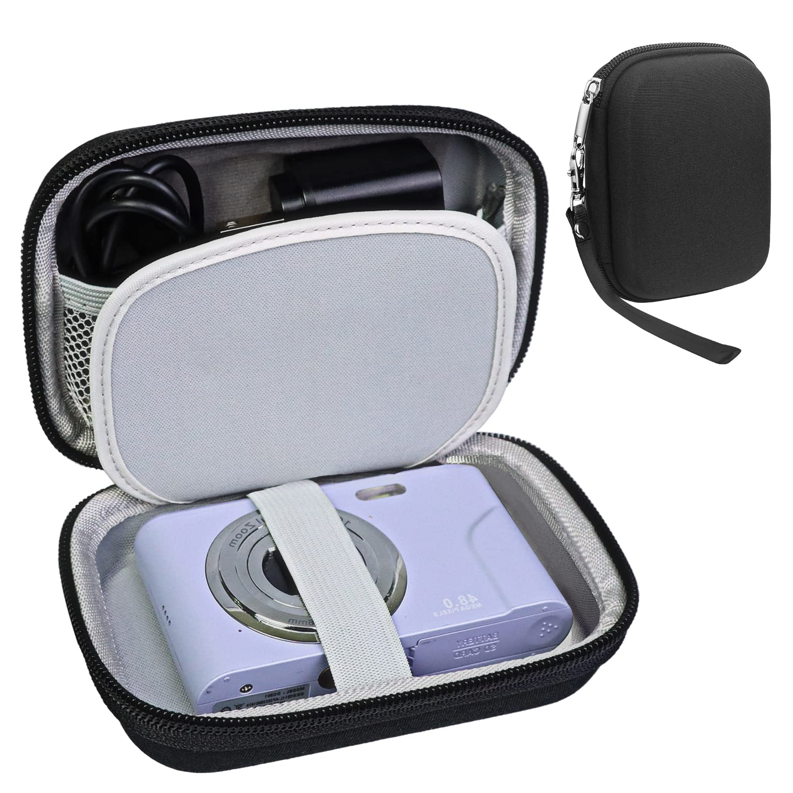 Zostuic Digital Camera Case Hard for Carrying & Protective, VAHOIALD/for IWEUKJLO/for CAMKORY/for BEVLXNIV/for Kodak Pixpro/for Canon PowerShot ELPH 180/for Sony DSCW800 Small Bag(Case Only), Black